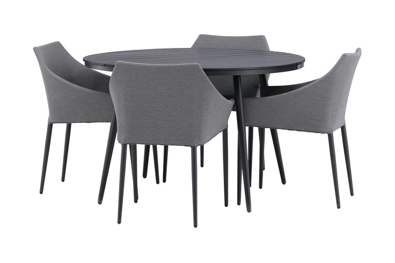 Break Matgrupp Utomhus Rund Ø120cm + 4 Spoga Matstolar - Beige/Grå - Utemöbler - Utegrupp - Matgrupper utomhus