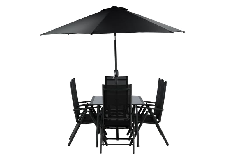 Brekki Matgrupp Utomhus 150cm + 6 Matstolar Utomhus - Svart - Utemöbler - Utegrupp - Matgrupper utomhus
