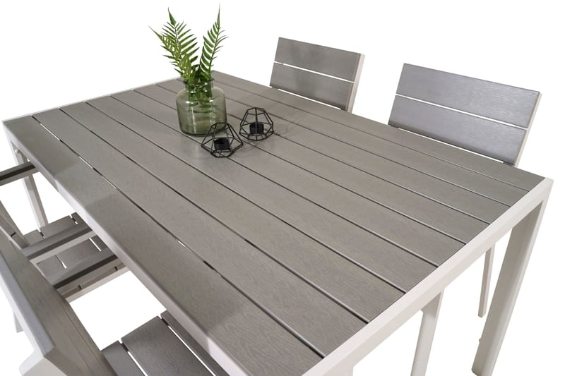 Buitepos Matgrupp Utomhus inkl 4 Konob Stolar - Polywood/Vit - Utemöbler - Utegrupp - Matgrupper utomhus