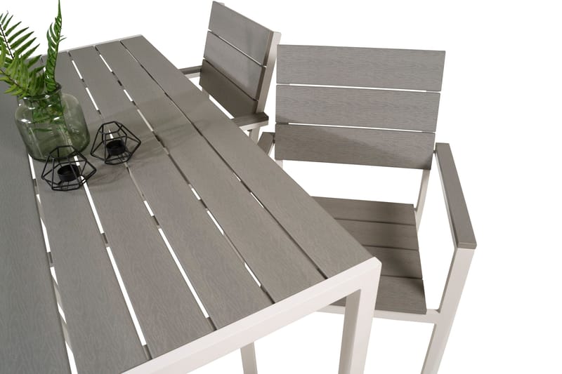 Buitepos Matgrupp Utomhus inkl 4 Konob Stolar - Polywood/Vit - Utemöbler - Utegrupp - Matgrupper utomhus