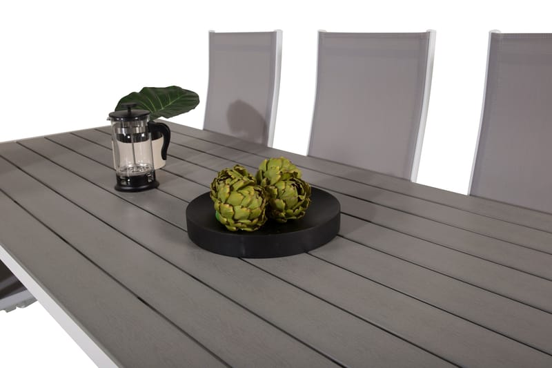 Buitepos Matgrupp Utomhus inkl 6 Dusternbrook Karmstolar - Polywood/Vit - Utemöbler - Utegrupp - Matgrupper utomhus