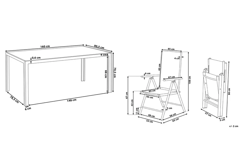 Catania Trädgårdsmöbelset Med Utebord+6 Utestolar - Grå - Utemöbler - Utegrupp - Matgrupper utomhus