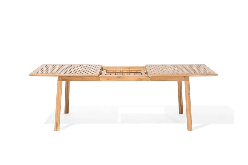 Cesana Trädgårdsmöbelset Med Utebord + 8 Utestolar+Schäslong 2 St - Trä/Natur - Utemöbler - Utegrupp - Matgrupper utomhus