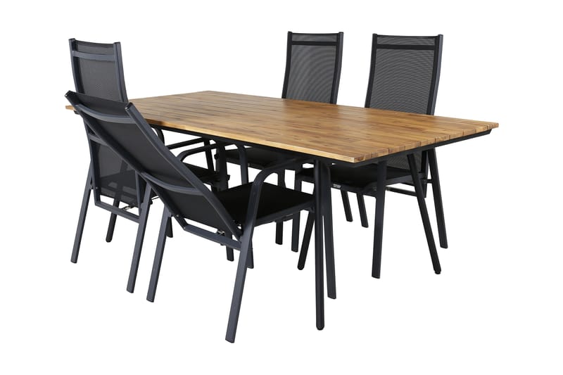 Chan Matgrupp Utomhus 200cm + 4 Copacabana Reclinerstolar - Vit - Utemöbler - Utegrupp - Matgrupper utomhus