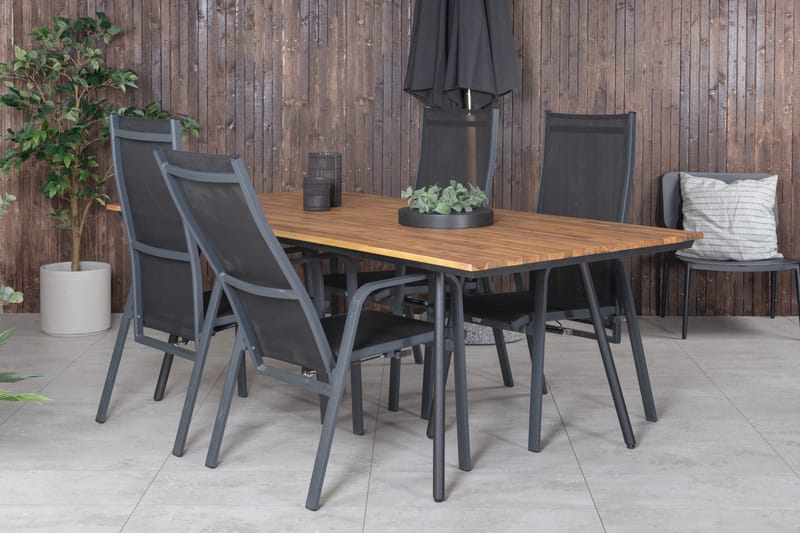 Chan Matgrupp Utomhus 200cm + 4 Copacabana Reclinerstolar - Vit - Utemöbler - Utegrupp - Matgrupper utomhus