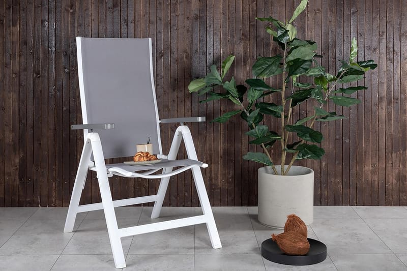 Copacabana Matgrupp Utomhus Rund Ø140cm + 4 Albany Positionsstolar - Svart - Utemöbler - Utegrupp - Matgrupper utomhus