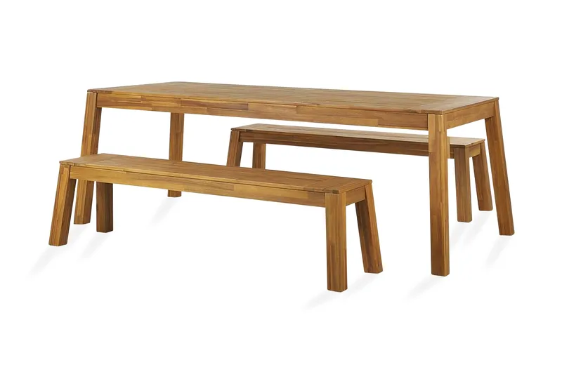 Coteto Matgrupp Utomhus 225 cm + 2 Bänkar Utomhus, Akacia