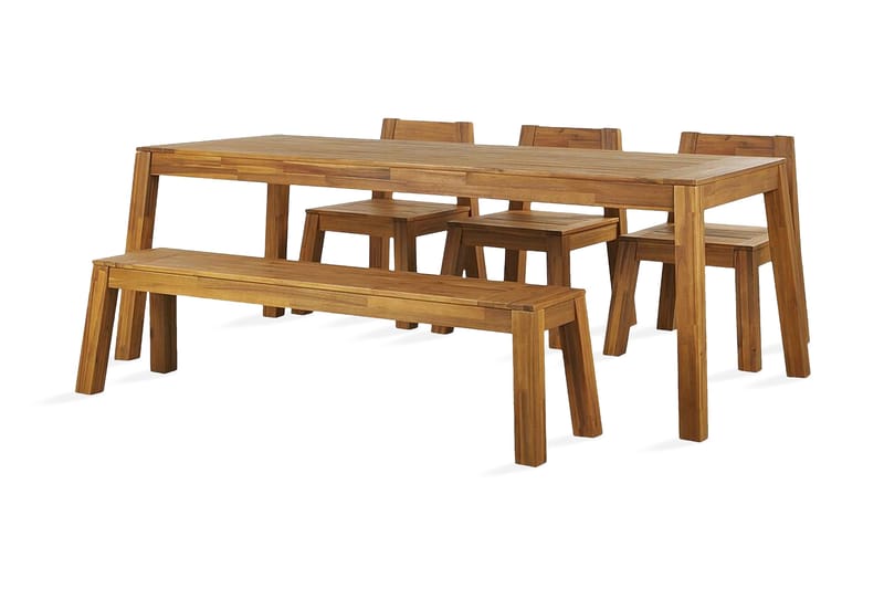 Coteto Matgrupp Utomhus 225 cm + 3 Utestolar + Bänk Utomhus, Akacia