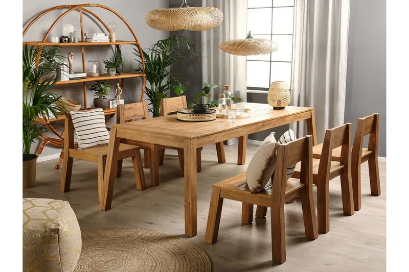 Coteto Matgrupp Utomhus 225 cm + 6 Utestolar - Akacia - Utemöbler - Utegrupp - Matgrupper utomhus