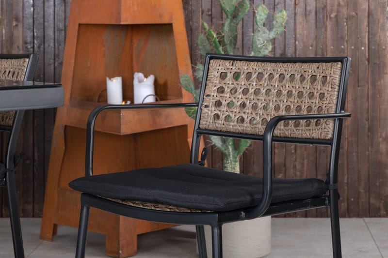 Dallas Matgrupp Utomhus 193cm + 6 Paola Matstolar - Svart - Utemöbler - Utegrupp - Matgrupper utomhus