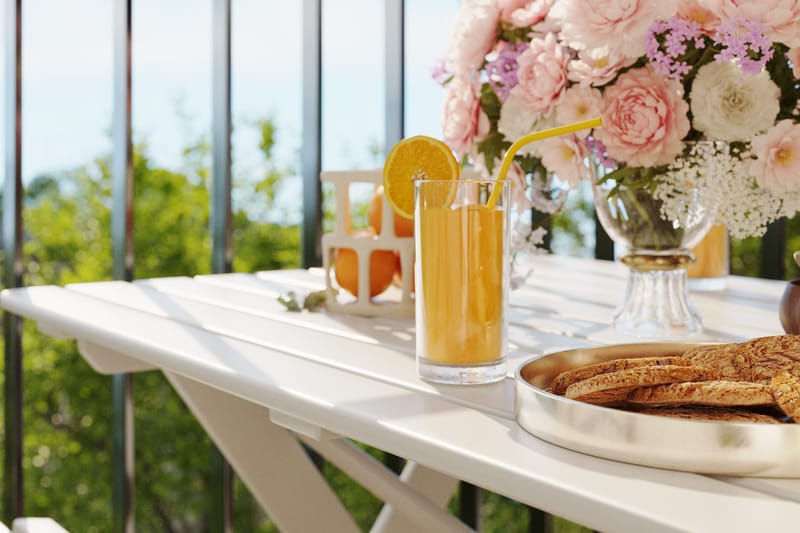 Delpino Matgrupp Utomhus 125 cm - Vit - Utemöbler - Utegrupp - Matgrupper utomhus