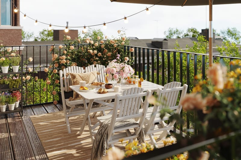 Delpino Matgrupp Utomhus 125 cm - Vit - Utemöbler - Utegrupp - Matgrupper utomhus