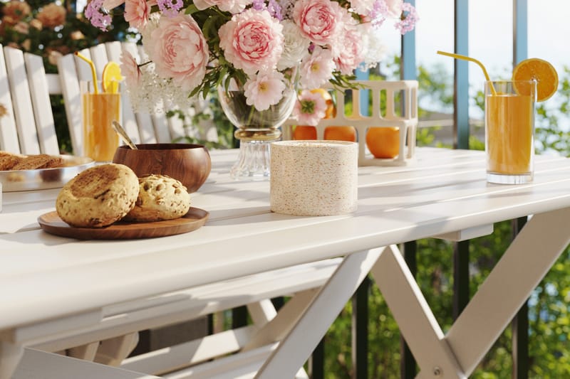 Delpino Matgrupp Utomhus 125 cm - Vit - Utemöbler - Utegrupp - Matgrupper utomhus