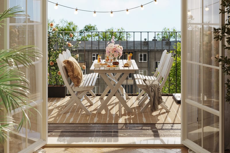 Delpino Matgrupp Utomhus 125 cm - Vit - Utemöbler - Utegrupp - Matgrupper utomhus