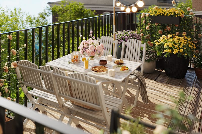 Delpino Matgrupp Utomhus 125 cm - Vit - Utemöbler - Utegrupp - Matgrupper utomhus