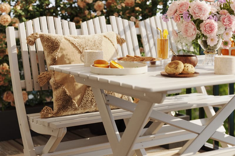 Delpino Matgrupp Utomhus 125 cm - Vit - Utemöbler - Utegrupp - Matgrupper utomhus