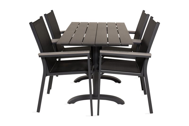 Denver Matgrupp Utomhus 120 cm + 4 Parma Karmstolar - Svart - Utemöbler - Utegrupp - Matgrupper utomhus