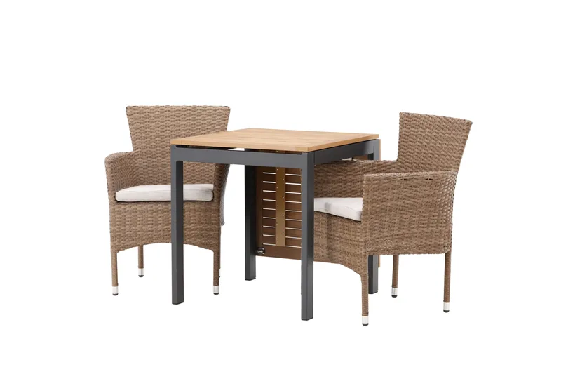 Diego Matgrupp 70 cm + 2 st Malina Karmstolar Brun - Brun - Utemöbler - Utegrupp - Matgrupper utomhus