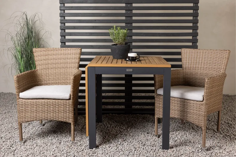 Diego Matgrupp 70 cm + 2 st Malina Karmstolar Brun - Brun - Utemöbler - Utegrupp - Matgrupper utomhus