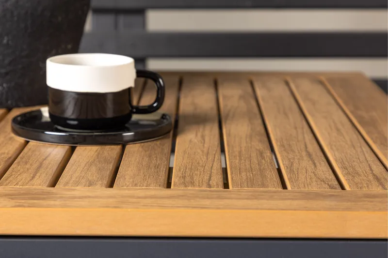 Diego Matgrupp 70 cm + 2 st Peking Karmstolar Svart/Brun - Svart/Brun - Utemöbler - Utegrupp - Matgrupper utomhus