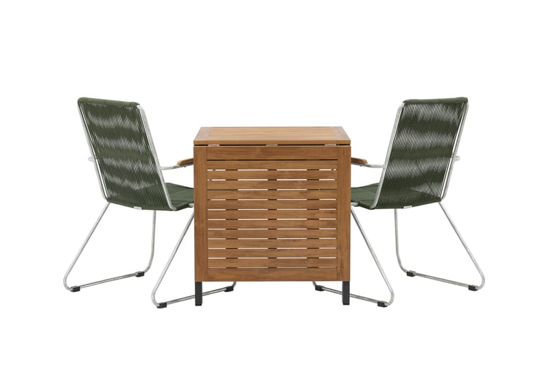 Diego Matgrupp Utomhus 70 cm + 2 st Bois Karmstolar - Grön/Brun - Utemöbler - Utegrupp - Matgrupper utomhus