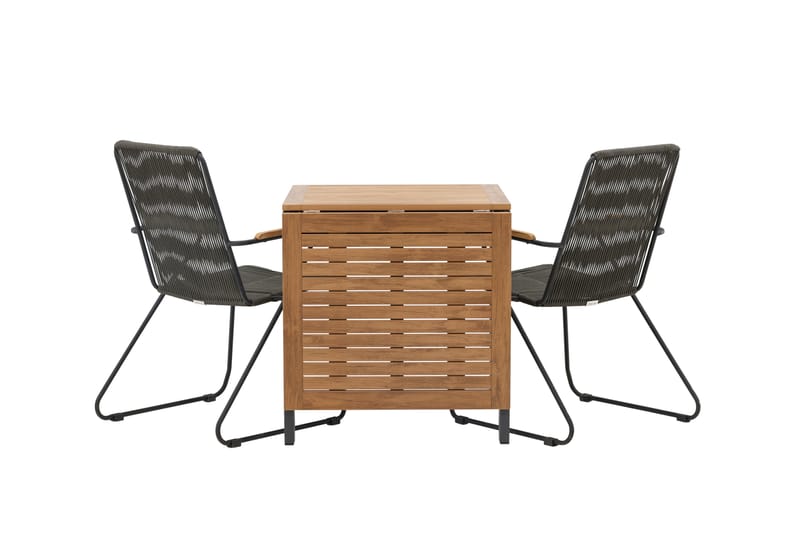 Diego Matgrupp Utomhus 70 cm + 2 st Bois Karmstolar - Svart/Brun - Utemöbler - Utegrupp - Matgrupper utomhus