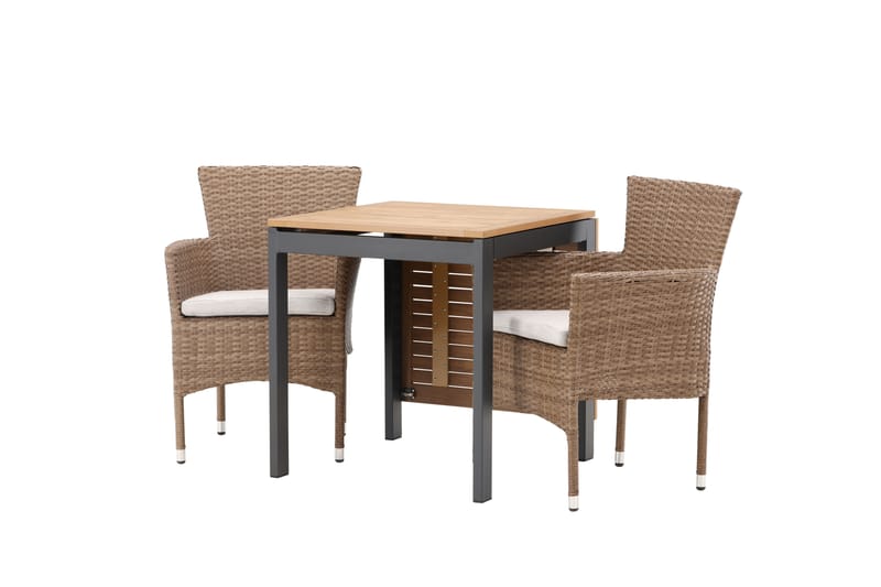 Diego Matgrupp Utomhus 70 cm + 2 st Malina Karmstolar - Brun - Utemöbler - Utegrupp - Matgrupper utomhus