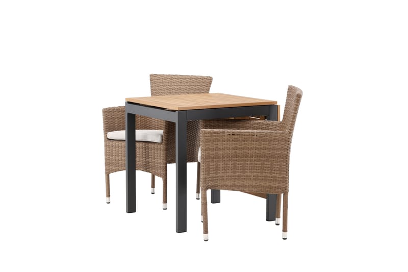 Diego Matgrupp Utomhus 70 cm + 2 st Malina Karmstolar - Brun - Utemöbler - Utegrupp - Matgrupper utomhus