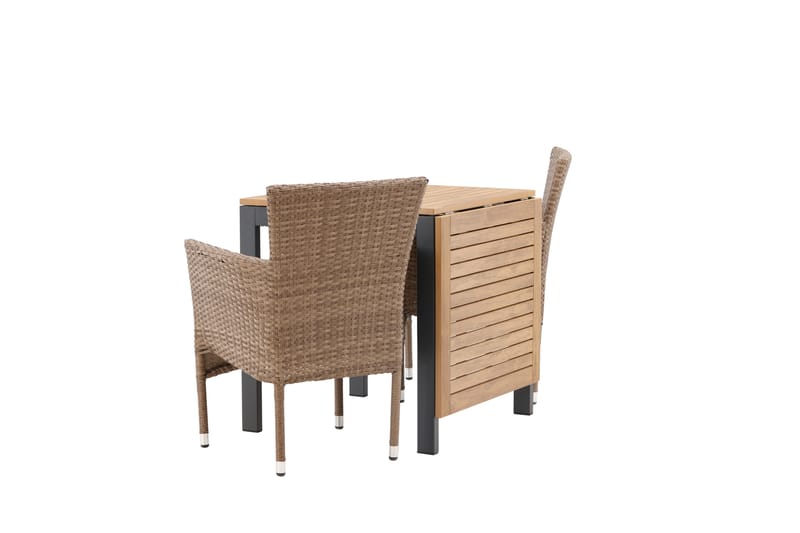 Diego Matgrupp Utomhus 70 cm + 2 st Malina Karmstolar - Brun - Utemöbler - Utegrupp - Matgrupper utomhus