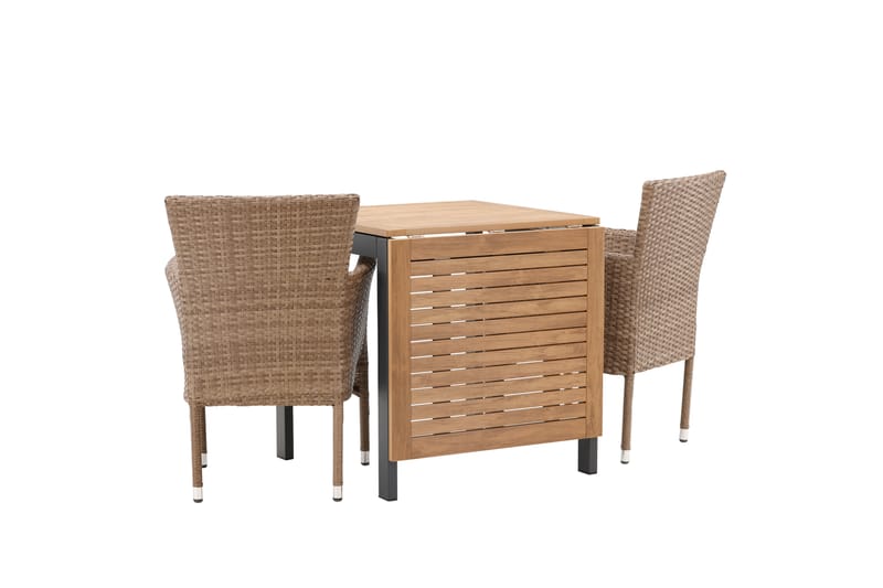 Diego Matgrupp Utomhus 70 cm + 2 st Malina Karmstolar - Brun - Utemöbler - Utegrupp - Matgrupper utomhus