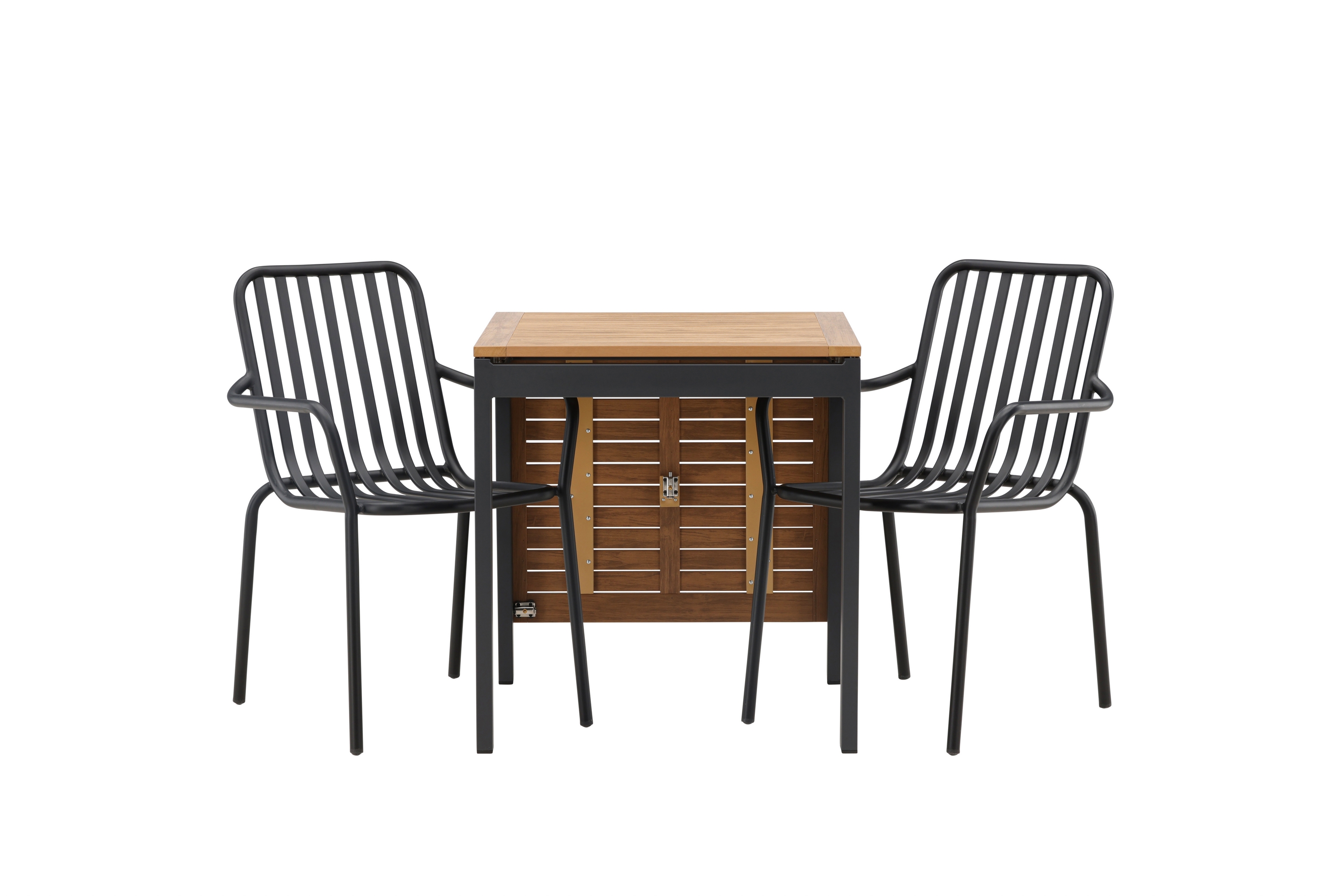 diego matgrupp utomhus 70 cm + 2 st peking karmstolar - svart/brun