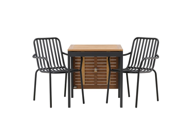 Diego Matgrupp Utomhus 70 cm + 2 st Peking Karmstolar, Svart/Brun