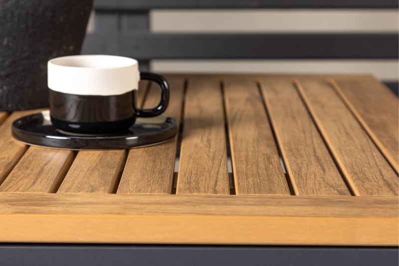 Diego Matgrupp Utomhus 70 cm + 2 st Peking Karmstolar - Svart/Brun - Utemöbler - Utegrupp - Matgrupper utomhus