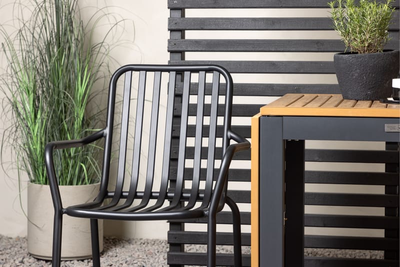 Diego Matgrupp Utomhus 70 cm + 2 st Peking Karmstolar - Svart/Brun - Utemöbler - Utegrupp - Matgrupper utomhus