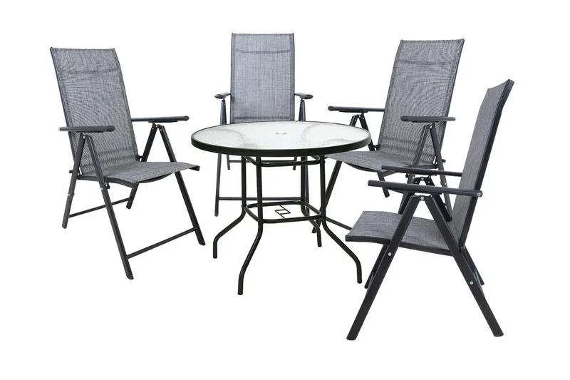 Dublin Matgrupp Utomhus med 4 Positionsstolar