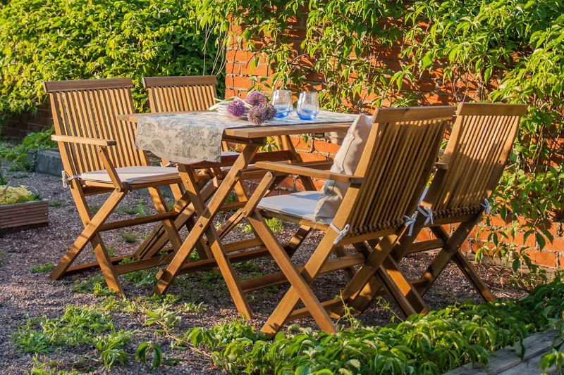 Finlay Matgrupp Utomhus 110x75 cm + 4 Utestolar - Akacia - Utemöbler - Utegrupp - Matgrupper utomhus