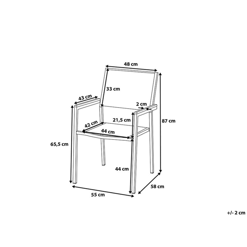 Grosseto Trädgårdsmöbelset Med Utebord+6 Utestolar - Svart - Utemöbler - Utegrupp - Matgrupper utomhus