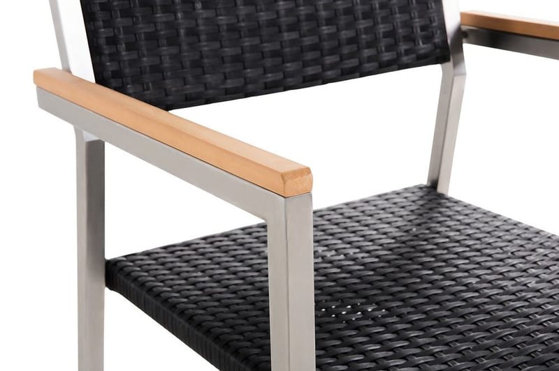 Grosseto Trädgårdsmöbelset Med Utebord+6 Utestolar - Svart - Utemöbler - Utegrupp - Matgrupper utomhus