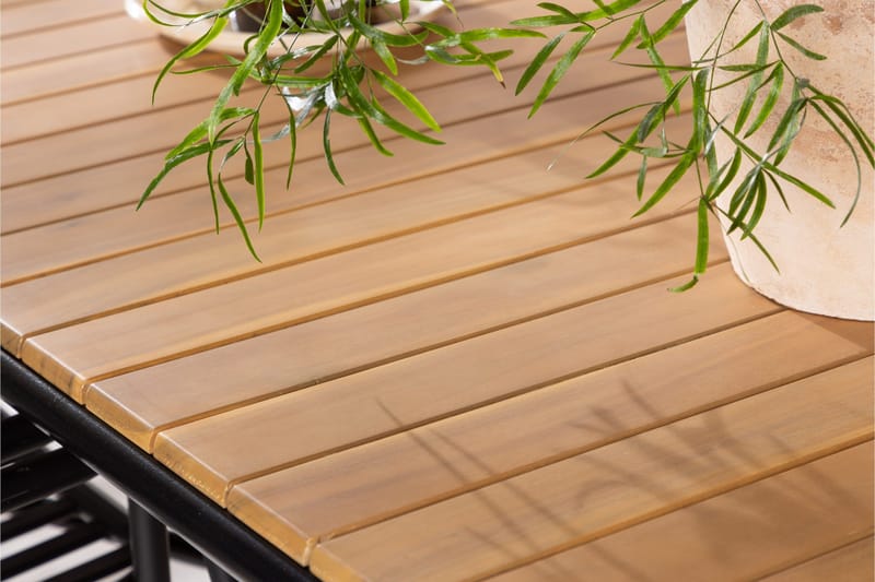 Holmbeck Matgrupp Utomhus 200 cm + 6 st Peking Karmstolar - Svart/Brun - Utemöbler - Utegrupp - Matgrupper utomhus