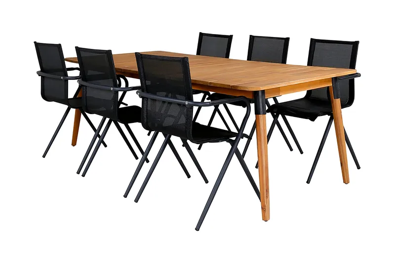 Julian Matgrupp 210cm + 6 Alina Matstolar Brun - Brun - Utemöbler - Utegrupp - Matgrupper utomhus