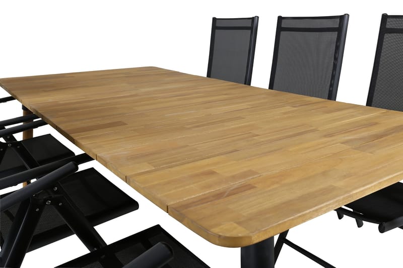 Julian Matgrupp 210cm + 6 Break Positionsstolar Svart - Svart - Utemöbler - Utegrupp - Matgrupper utomhus