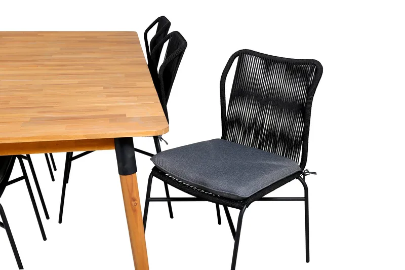 Julian Matgrupp 210cm + 6 Matstolar Svart/Brun - Svart/Brun - Utemöbler - Utegrupp - Matgrupper utomhus