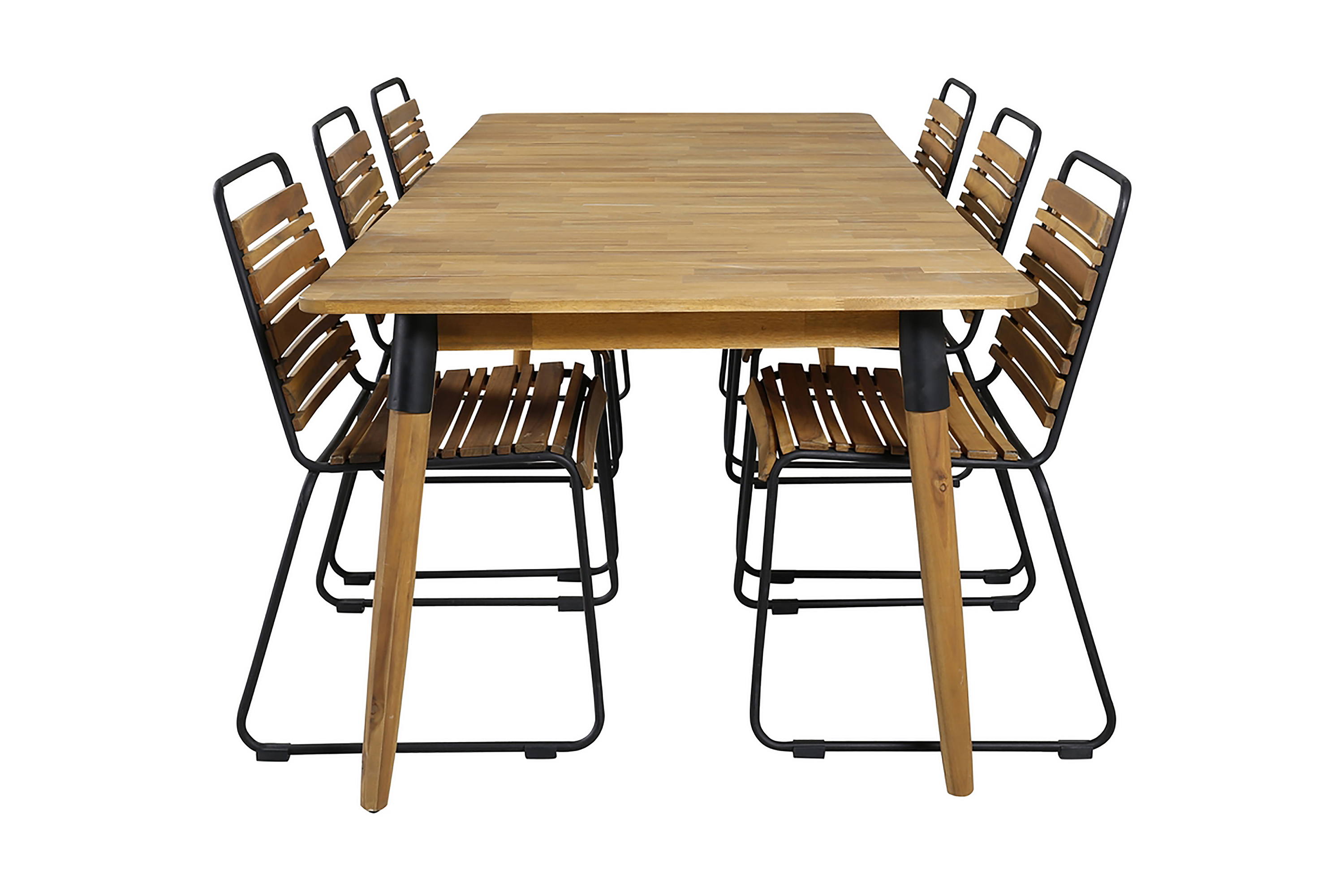 julian matgrupp utomhus 210cm + 6 bois matstolar - svart/grå