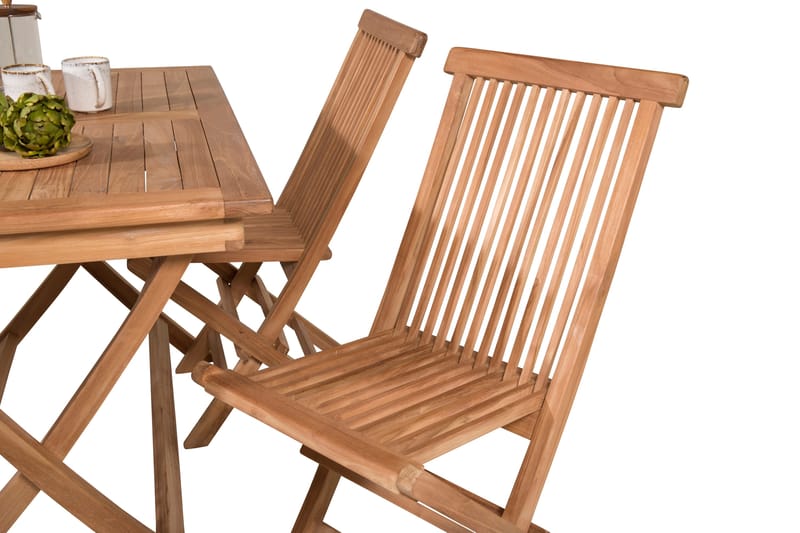 Kenya Matgrupp 120x70 cm + 4 Kenya Hopfällbar Stol - Brun - Utemöbler - Utegrupp - Matgrupper utomhus