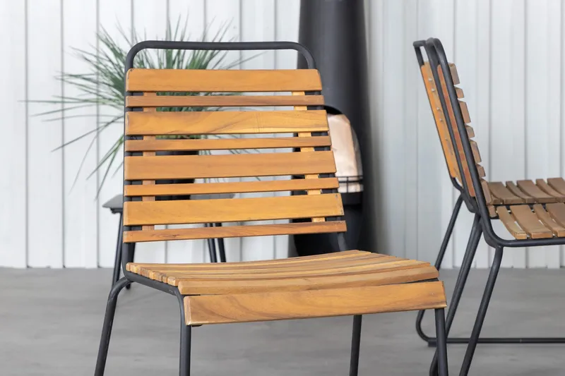 Khung Matgrupp Utomhus 200cm + 6 Bois Matstolar - Brun/Vit - Utemöbler - Utegrupp - Matgrupper utomhus