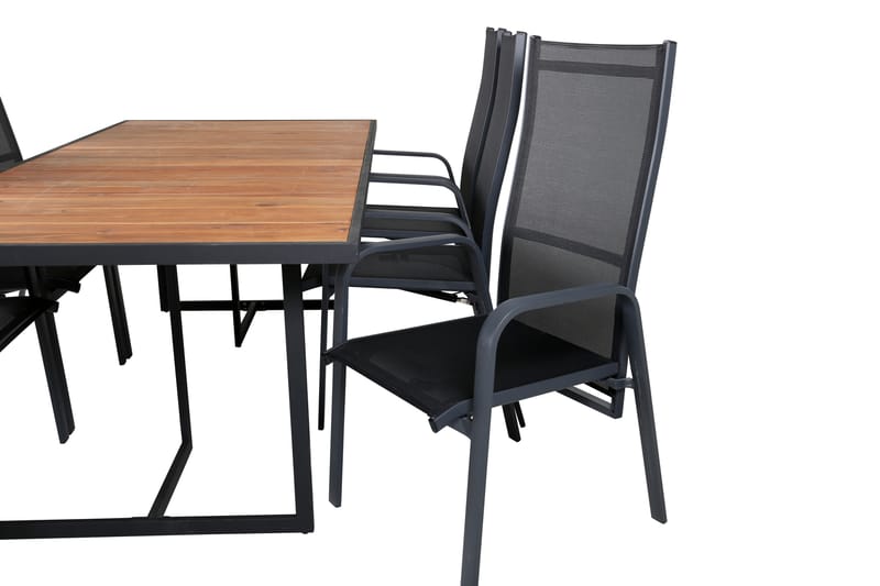 Khung Matgrupp Utomhus 200cm + 6 Copacabana Reclinerstolar - Vit - Utemöbler - Utegrupp - Matgrupper utomhus