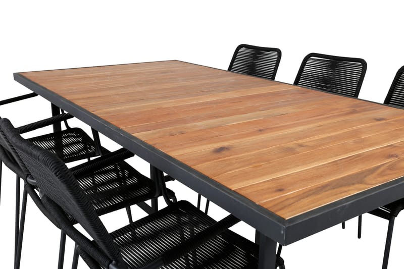 Khung Matgrupp Utomhus 200cm + 6 Lindos Karmstolar - Brun - Utemöbler - Utegrupp - Matgrupper utomhus