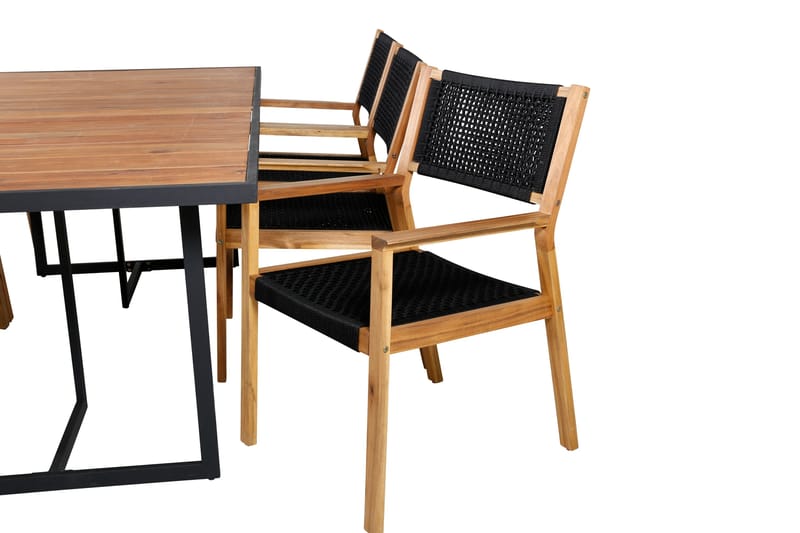 Khung Matgrupp Utomhus 200cm + 6 Little John Matstolar - Svart - Utemöbler - Utegrupp - Matgrupper utomhus