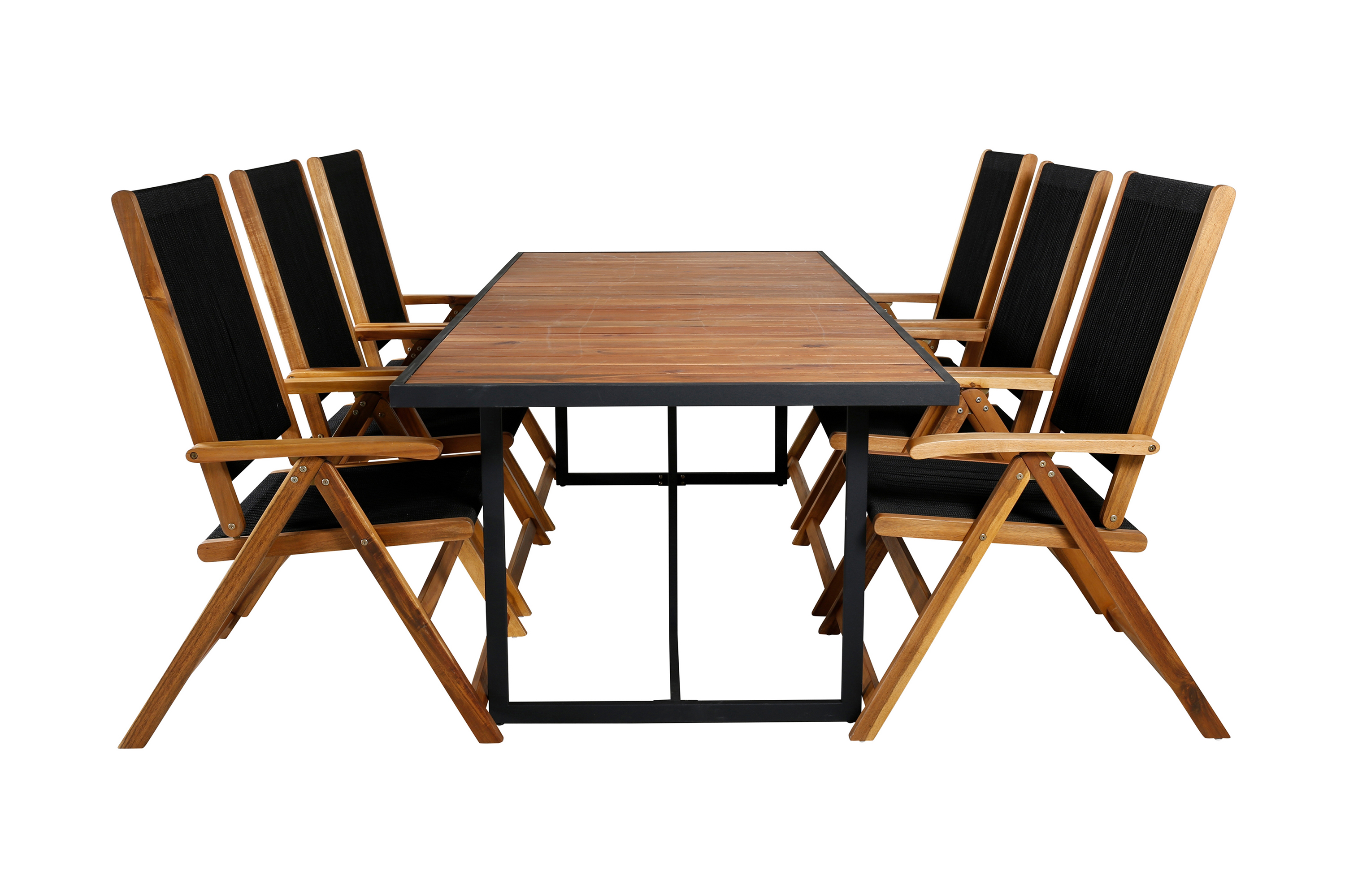 khung matgrupp utomhus 200cm + 6 little john matstolar - vit