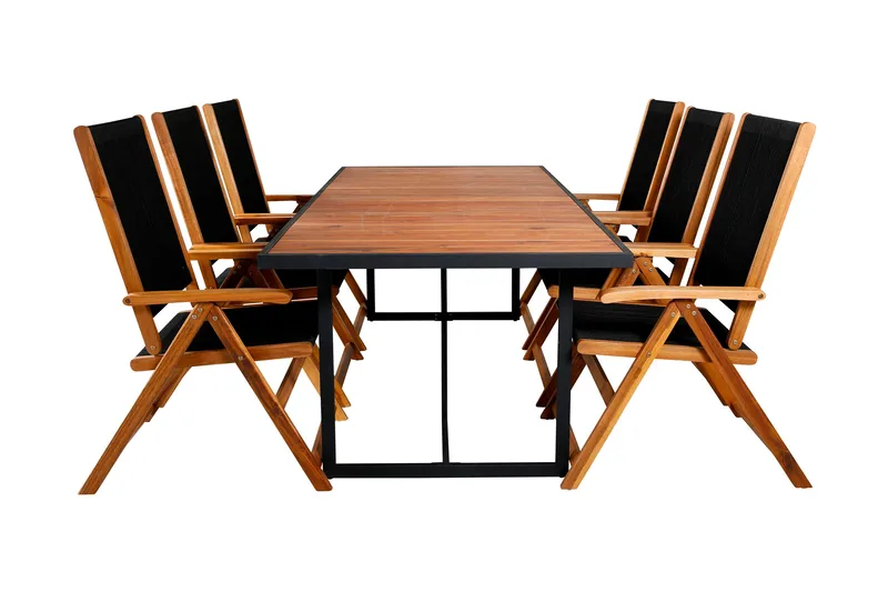 Khung Matgrupp Utomhus 200cm + 6 Little John Matstolar, Vit